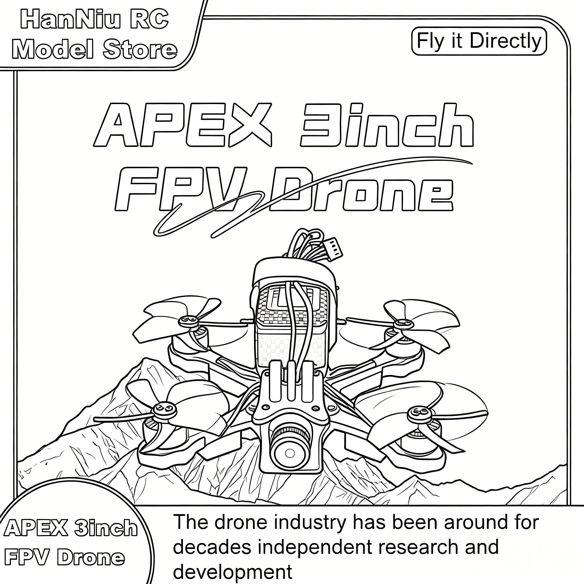 B-CUBE APEX 3inch FPV Drone Fr - Drone Kit Octocopter recension och pris